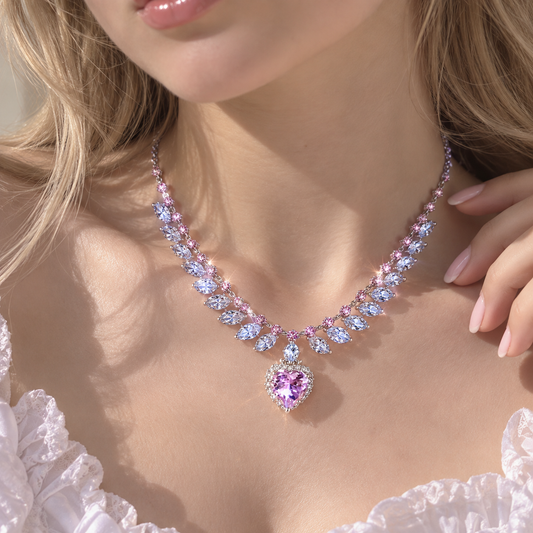 💗 Celestial Heart Crystal Necklace