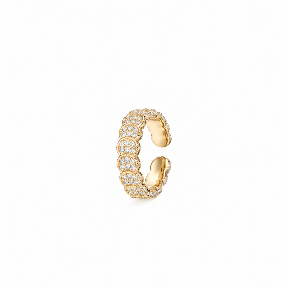 Golden Halo Pavé Ring