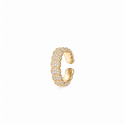 Golden Halo Pavé Ring