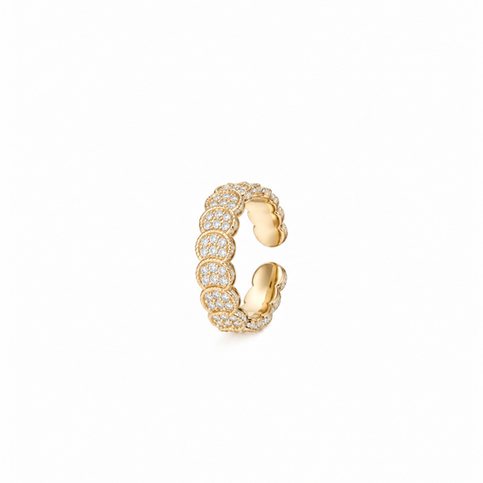 Golden Halo Pavé Ring