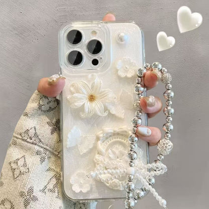Ivory Pearl Bloom Charm Case