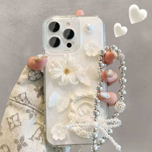Ivory Pearl Bloom Charm Case
