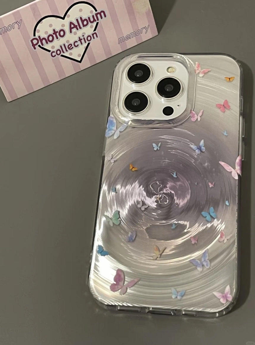 🦋 Butterfly Aura Crystal Phone Case