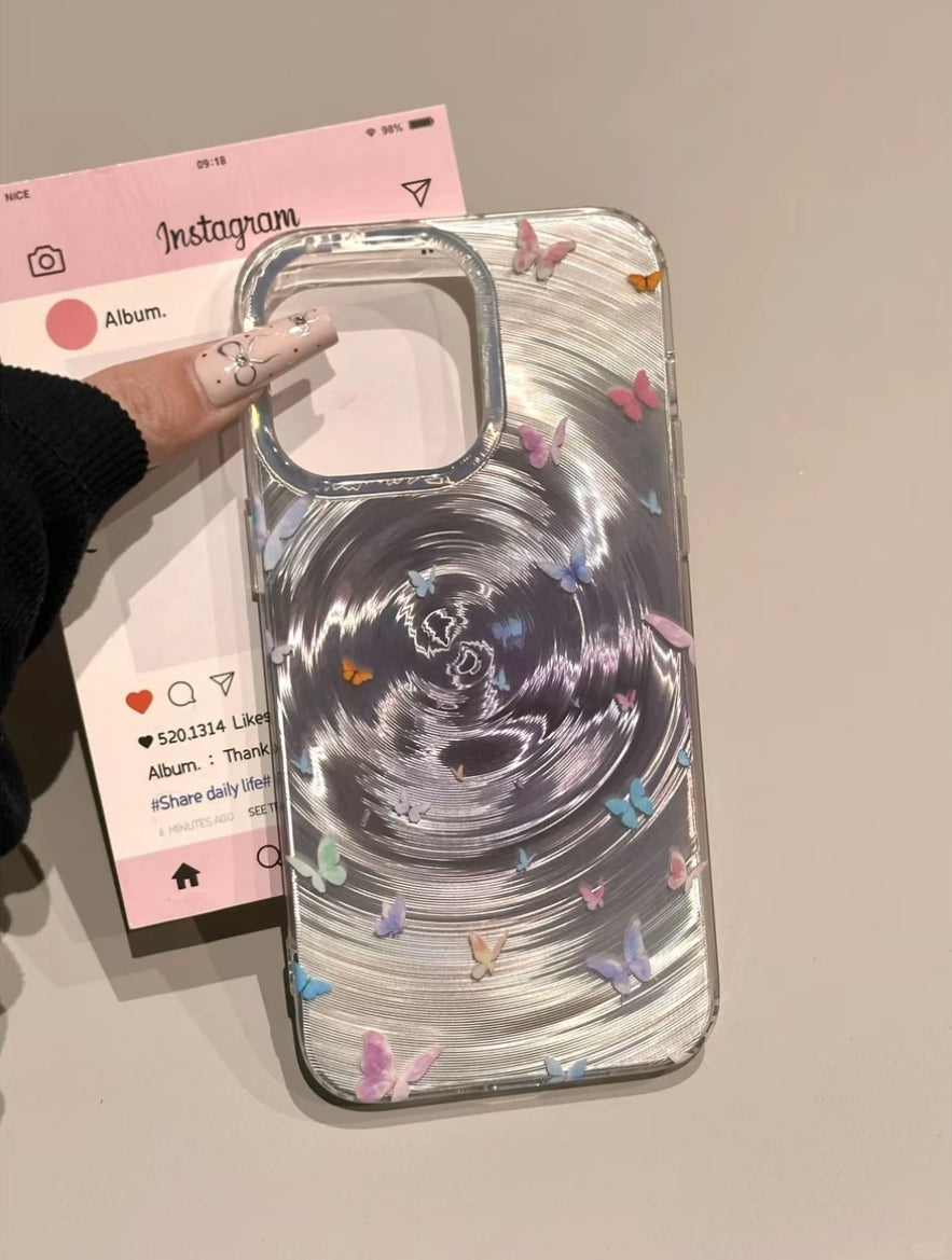 🦋 Butterfly Aura Crystal Phone Case