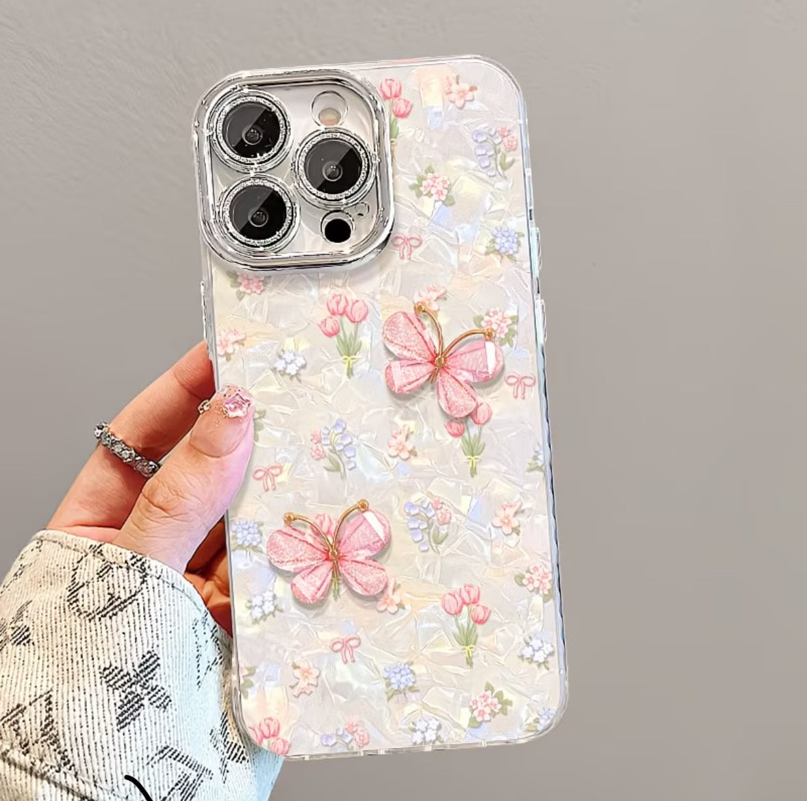 Blossom Pearl Butterfly Charm Case