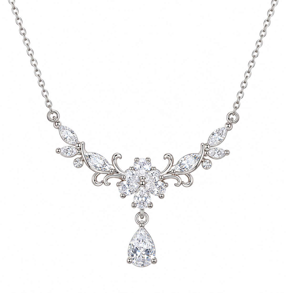 ✨ Crystal Bloom Drop Necklace