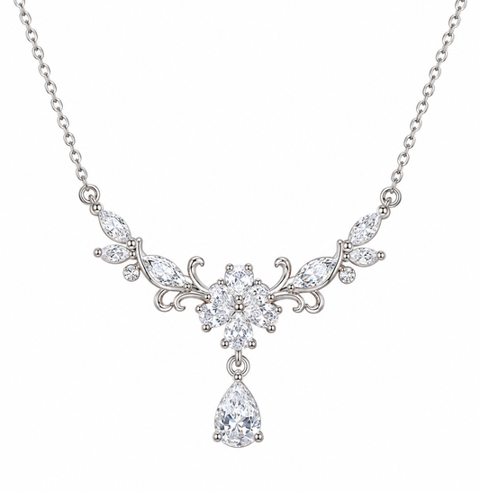 ✨ Crystal Bloom Drop Necklace
