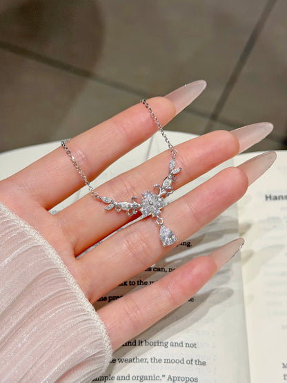 ✨ Crystal Bloom Drop Necklace