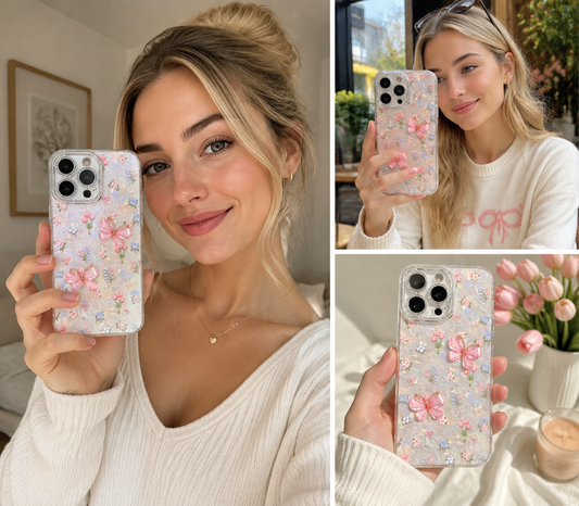 Blossom Pearl Butterfly Charm Case
