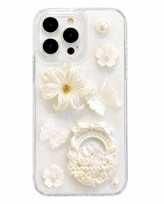 Ivory Pearl Bloom Charm Case