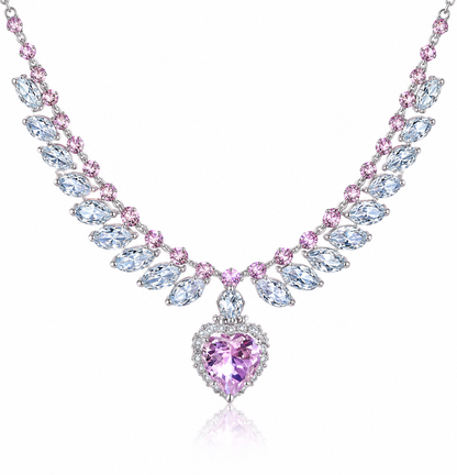 💗 Celestial Heart Crystal Necklace