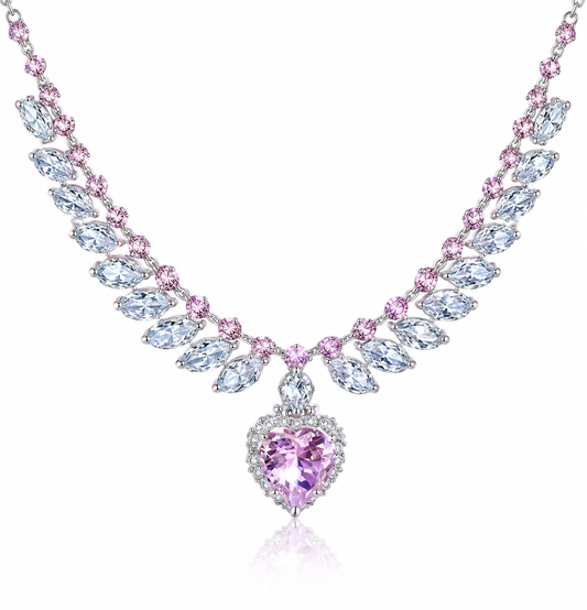 💗 Celestial Heart Crystal Necklace